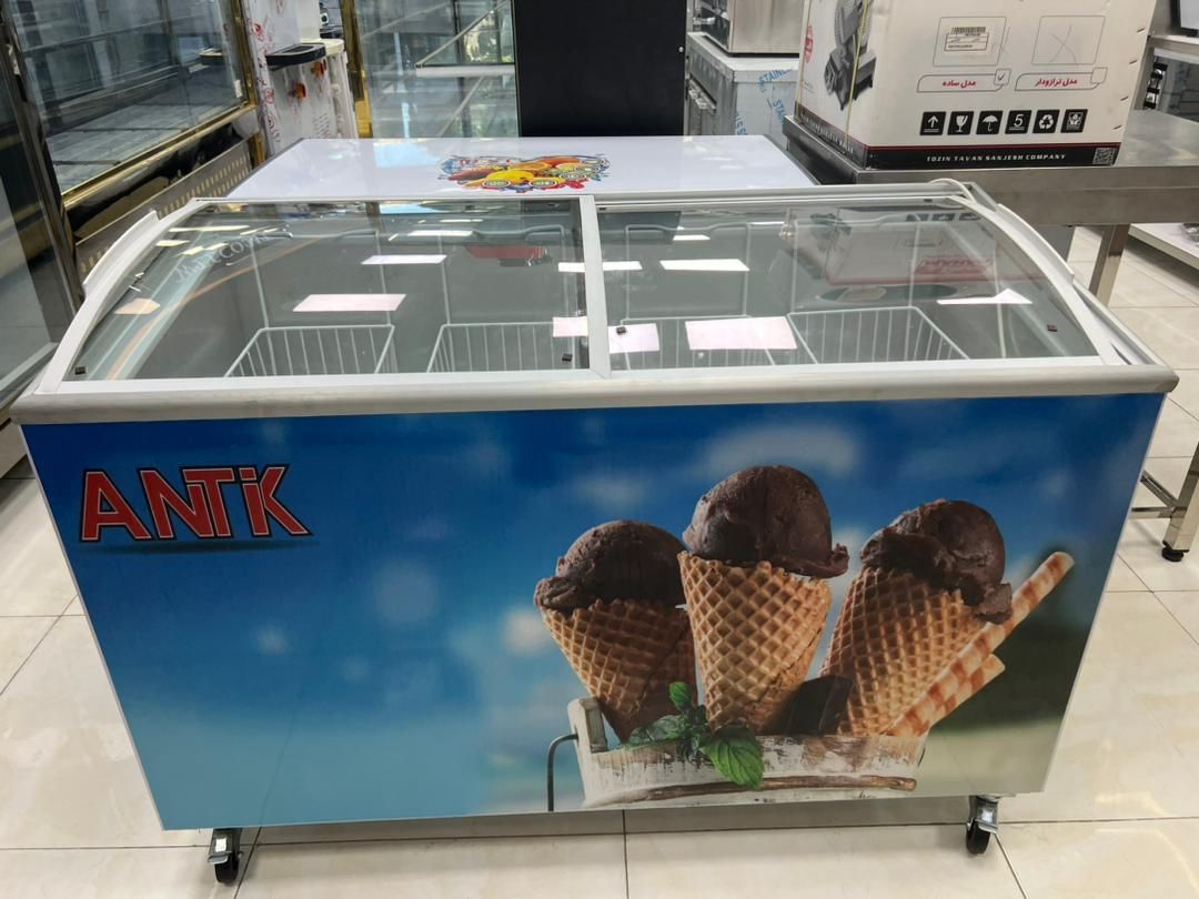 فریزر خوابیده/ صندوقی/درب شیشه ای/فروشگاهی